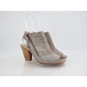 Paul Green Womens Cayanne Bootie Sandal Size 6.5 Peep Toe Block Heel Metallic